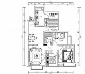 [四川]核心区简约现代风格四居室装修室内设计施工图