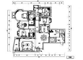 [福州]欧式五室四卫三厅住宅样板间施工图(含效果图)