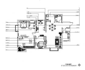 原味田园风格样板房设计CAD施工图（含效果图）