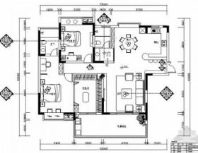 [江苏]清新现代风格两居室样板间装修施工图（含效果）