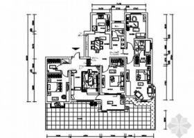 [上海]大气现代风格四居室室内装修施工图