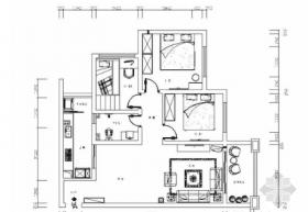 [广东]精品简欧风格三居室室内装修施工图（含效果）