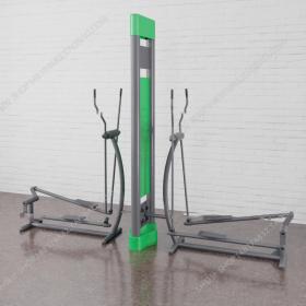 现代双人滑步机室外健身器材3D模型ID：347531