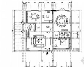 [深圳]中式风格三层别墅样板间室内装修施工图（含效果）