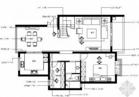 [苏州]名师设计ArtDeco风格三层联体别墅CAD装修施工图（...