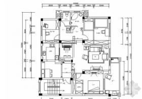 [精品]浪漫情怀田园风格三居室样板间CAD装修施工图（含...