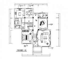 [江苏]500平美式古典别墅设计CAD施工图（含效果图）