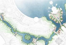 [大庆]北国之春梦幻城概念景观设计之一水系概念设计