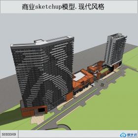 SU03349商业建筑，现代主义风格，16层