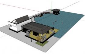 园林庭院景观小场景设计SU模型