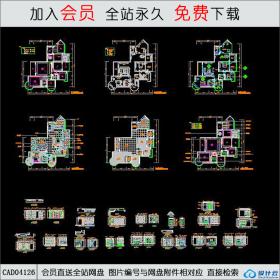 CAD04126 四房两厅高档住宅装饰施工图CAD