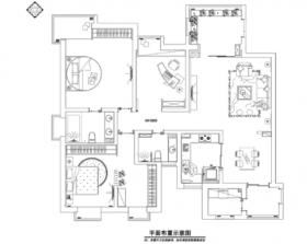 两居室东南亚风格住宅装修施工图+效果图