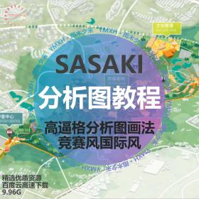 T1258 2020新SASAKI+BIG竞赛投标国际风小清新风分析图纸教程视频