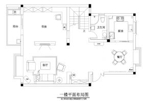 田园风格三居室样板房装修施工图+效果图