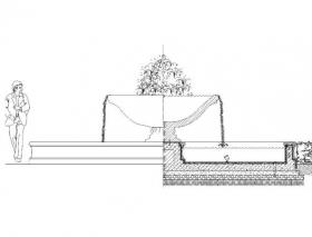 圆形花钵喷泉水景设计详图——泛亚景观