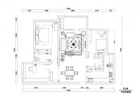 橡树湾两居室住宅装修施工图+效果图