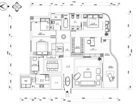 [深圳]简欧四居室住宅室内设计施工图（含效果图）