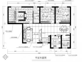 某三居室雅居装修设计工程施工图+效果图