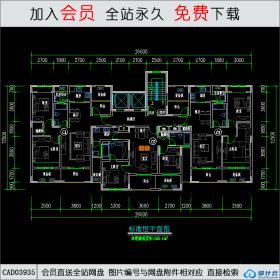 CAD03935上海大华集团高层住宅标准层CAD