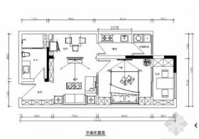 花园洋房简约欧式风格两居室室内装修施工图（含效果）