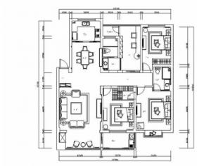 现代三居室家庭装修施工图（含效果图）