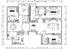 [北京]美式风格300平米公寓设计施工图（附效果图）