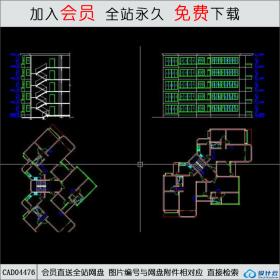 CAD04476多层住宅平剖面图CAD