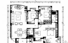 [青岛]三居室新潮大气家装施工图（含效果图）