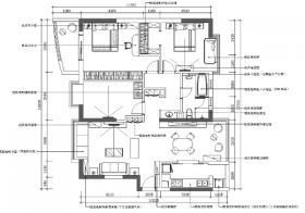 某中式风格三居室住宅室内设计施工图（含效果图）