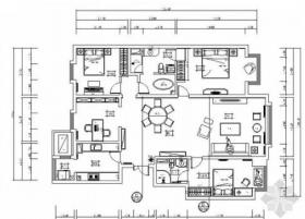 [北京]高档小区现代四居室样板间装修施工图