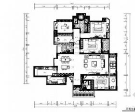 [北京]简单线条禅意风格大户型住宅CAD施工图（含效果...