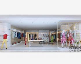 现代女性服装店3D模型ID：450109