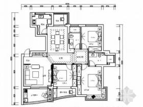 [台州]CBD核心商务区田园风情四居室装修施工图