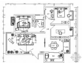 某中式风格三室两厅室内装修图（含实景）