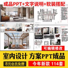 0415室内设计案例ppt模板 成品可编辑概念方案汇报酒店办公...