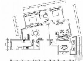 仿古中式三居室家装室内装修图（含效果）