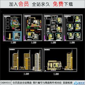 CAD04315 世纪阳光苑高层住宅设计方案CAD