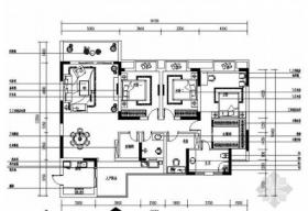 [重庆]高档住宅小区典雅中式四居室装修施工图（含效果）