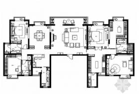 [上海]商业中心精品现代典雅四居室装修施工图（含效果）