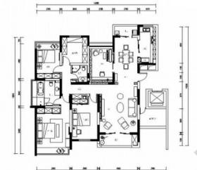 [江苏]简约现代风格四居室室内装修施工图