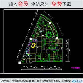 CAD04311 三角房户型布置图CAD