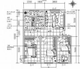 现代精装三居室室内装修施工图