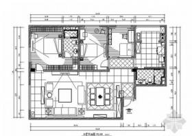 [新疆]精品简约欧式三居室装修CAD施工图（含效果图）