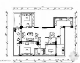 [北京]地中海风格中档小区3居室室内设计施工图