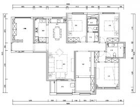 [湖北]现代美式混搭风格住宅设计施工图（附效果图）