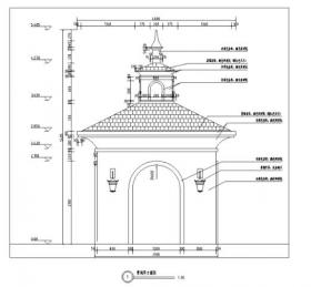 西班牙风格特色景观亭施工图含结构通用详图