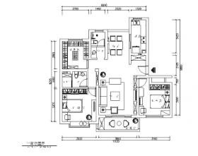 简约风格样板房CAD施工图（含效果图）