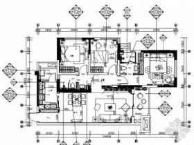 [四川]简约现代风格三居室室内装修施工图（含高清效果图...