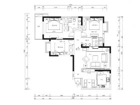 [南京]金陵天成广场三居室样板房全套CAD施工图+实景拍摄