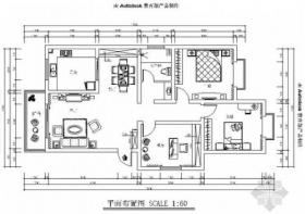 [贵阳]精品简欧风格三居室样板间装修施工图（含效果）